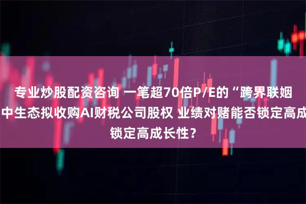 专业炒股配资咨询 一笔超70倍P/E的“跨界联姻”：冠中生态拟收购AI财税公司股权 业绩对赌能否锁定高成长性？