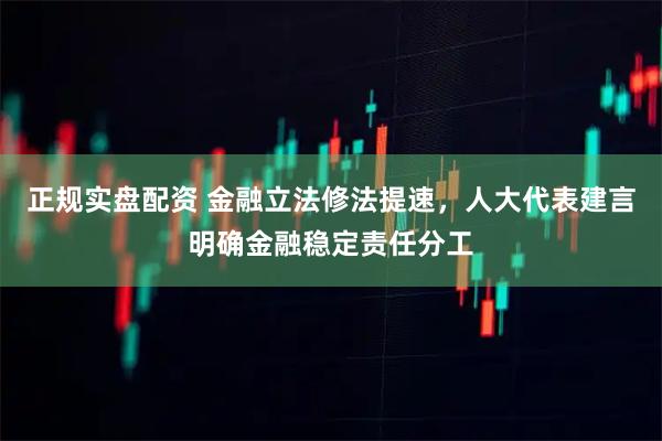 正规实盘配资 金融立法修法提速，人大代表建言明确金融稳定责任分工
